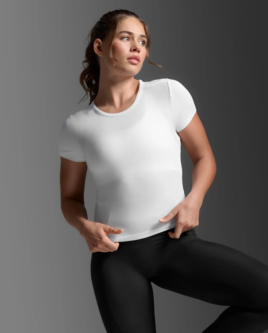 Fluid Modal Ribbed Crop Tee - Image 2
