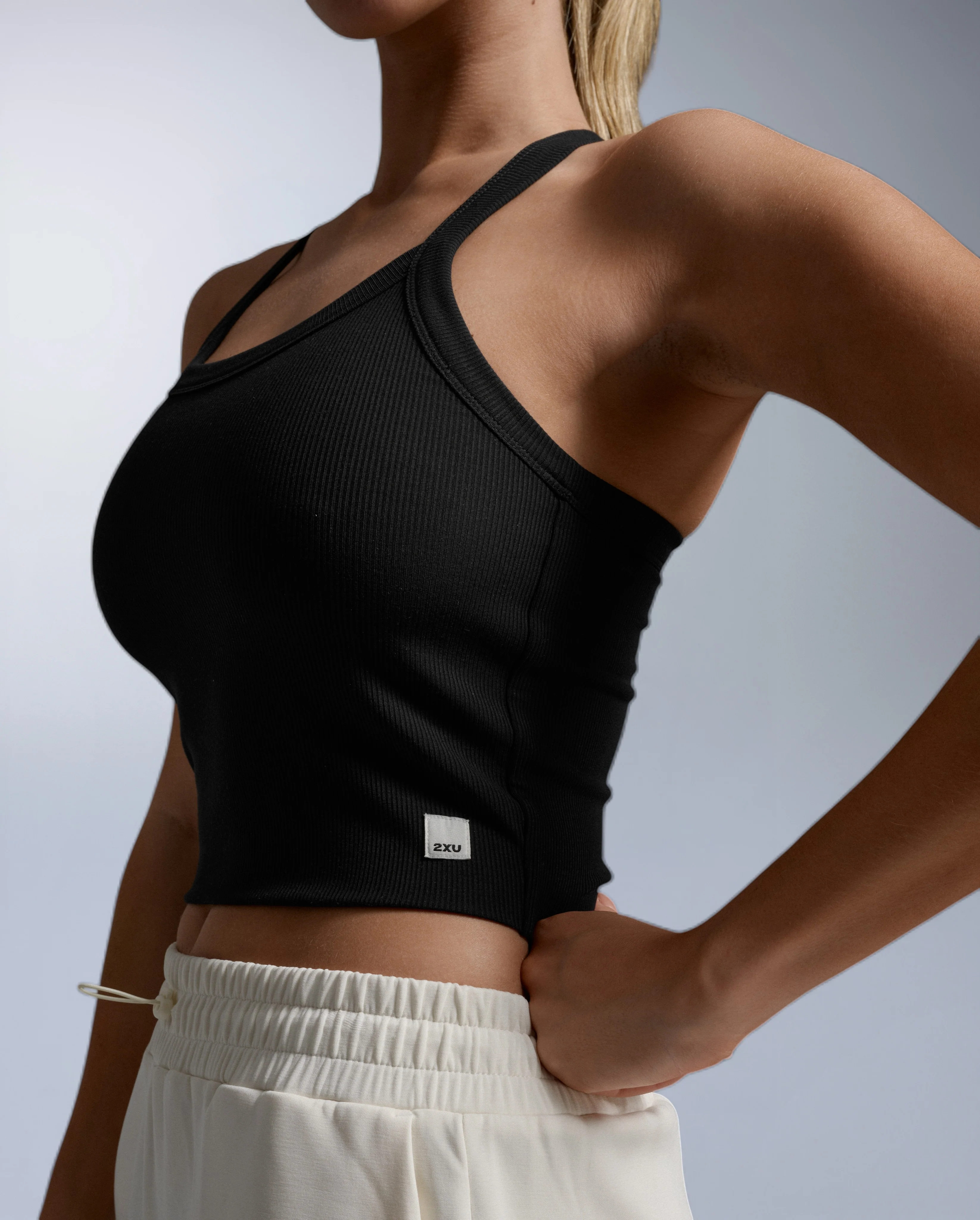 Fluid Tencel Ribbed Crop Singlet - Image 2