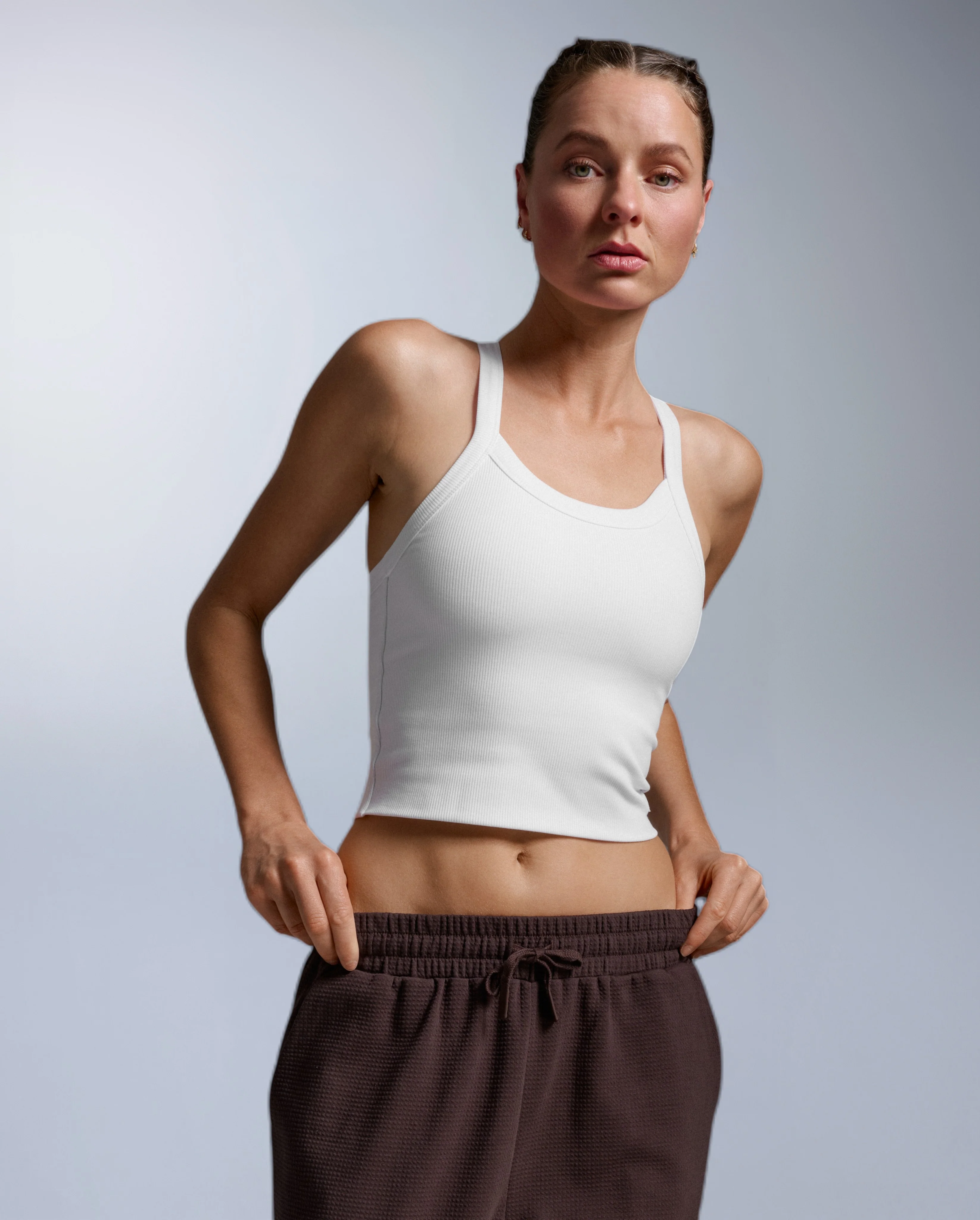 Fluid Tencel Ribbed Crop Singlet