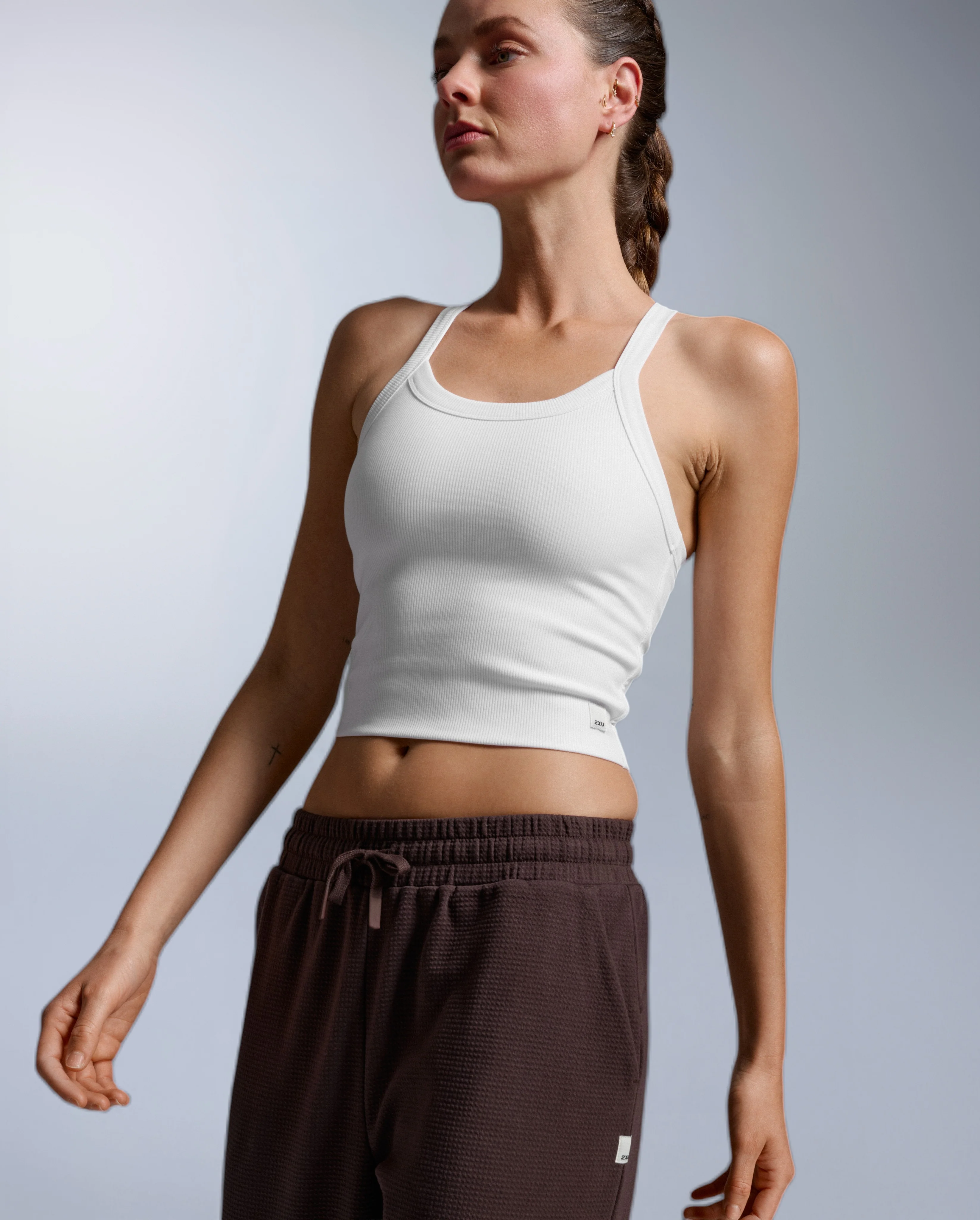 Fluid Tencel Ribbed Crop Singlet - Image 6