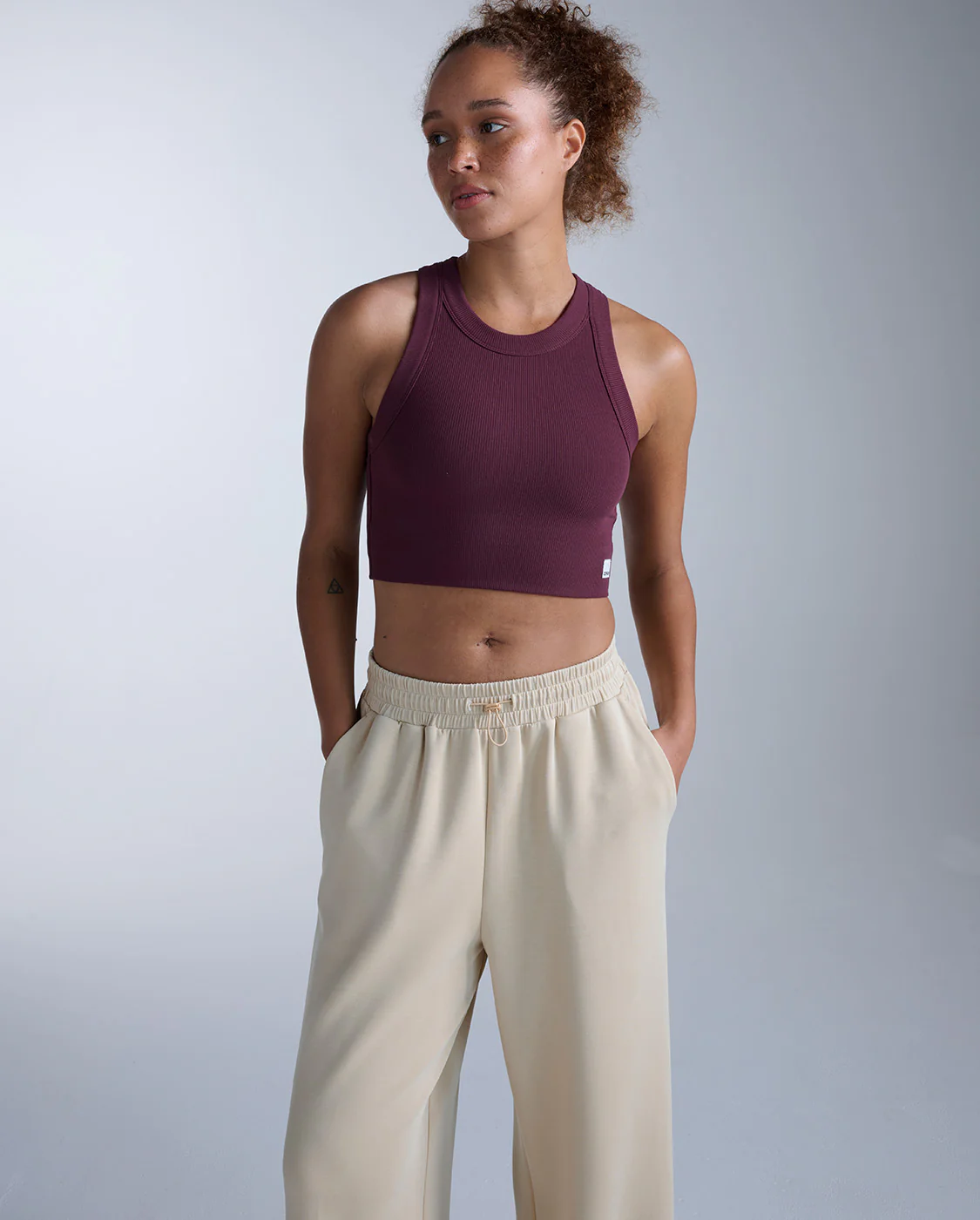 Fluid Tencel Ribbed Crop Tank