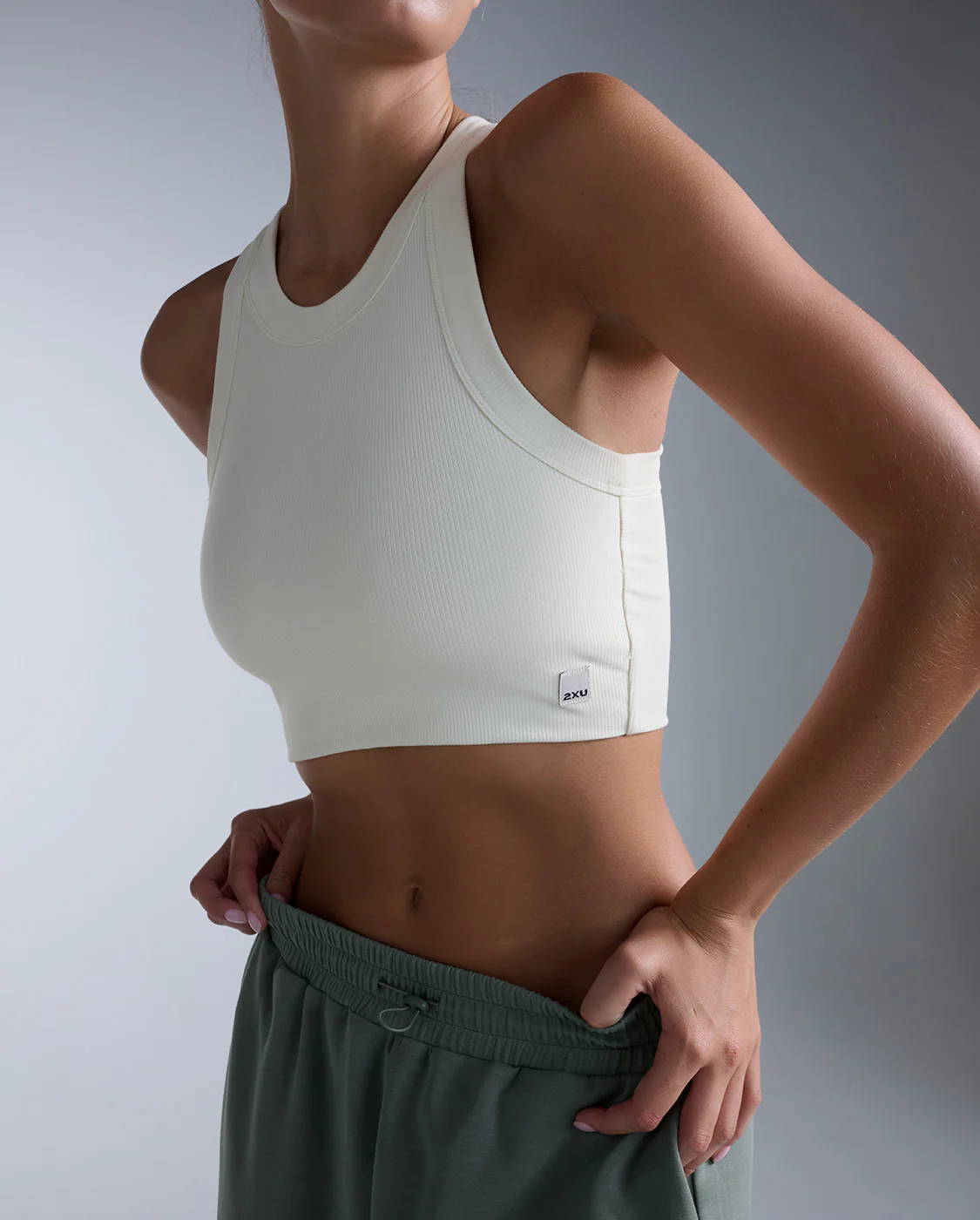 Fluid Tencel Ribbed Crop Tank - Image 2